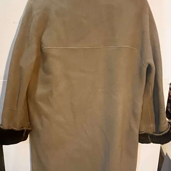 Vintage Devernois Wool Blend Coat w/ Faux Fur Collar – Taupe – Made in France - Picture 6 of 8